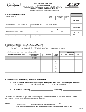 Employee Enrollment Form