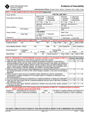 Evidence of Insurability Form