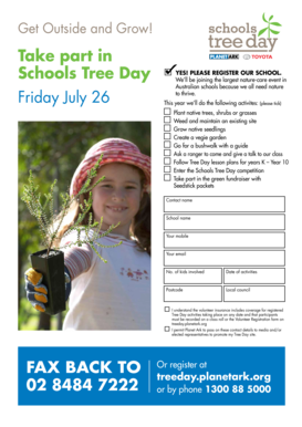 Schools Tree Day Registration Form