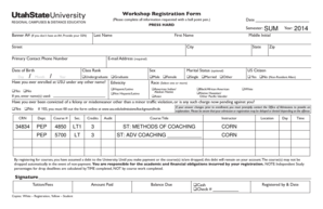 USU Workshop Registration Form