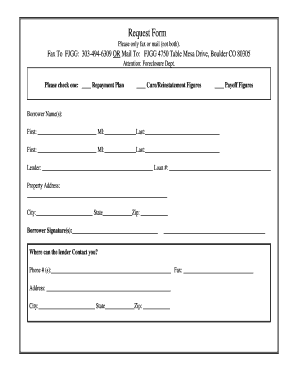 Foreclosure Request Form