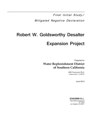 Mitigated Negative Declaration - Water Replenishment District of bb - wrd