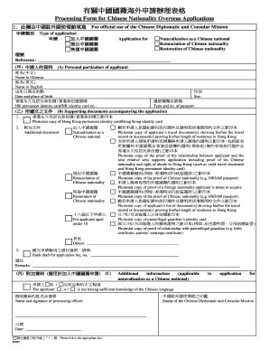 Chinese Nationality Application Form