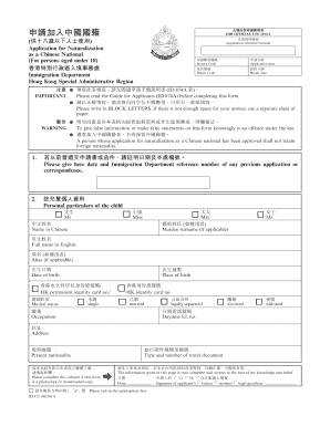 Application for Naturalization as a Chinese National