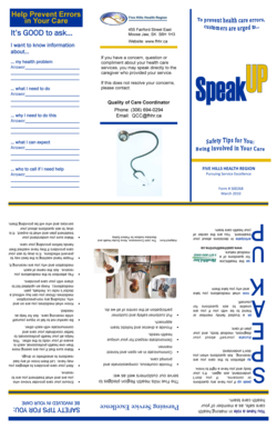 Healthcare Safety Tips Form