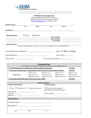 SGIM Membership Application Form