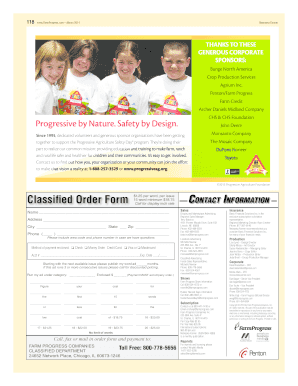 Nebraska Farmer Classified Order Form