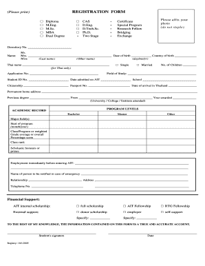 AIT Student Registration Form