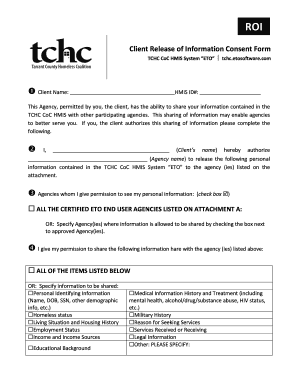 Client Release of Information Consent Form