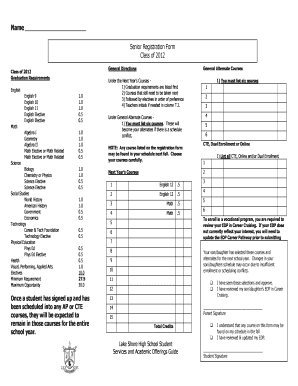 High School Course Registration Form