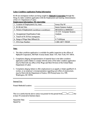 Labor Condition Application Posting Notice