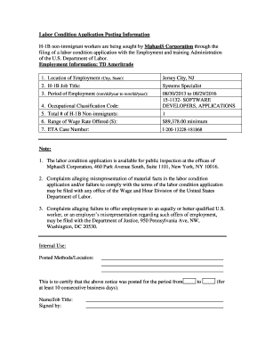 Labor Condition Application Posting Notice