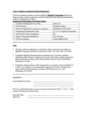 Labor Condition Application Posting Notice