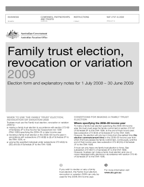 Family Trust Election Form 2009