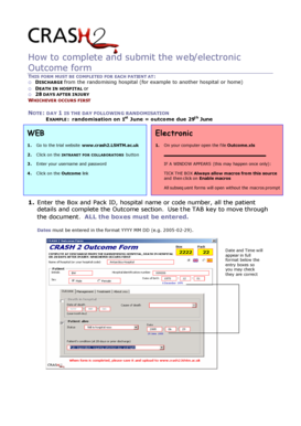 CRASH-2 Patient Outcome Form