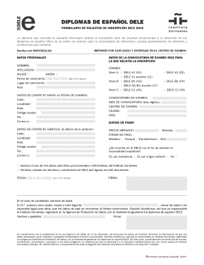 Formulario de Solicitud de Inscripción DELE