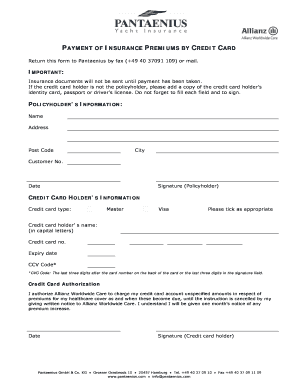 Insurance Premium Payment Form