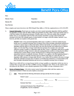 WELS VEBA Student Dependent Coverage Form