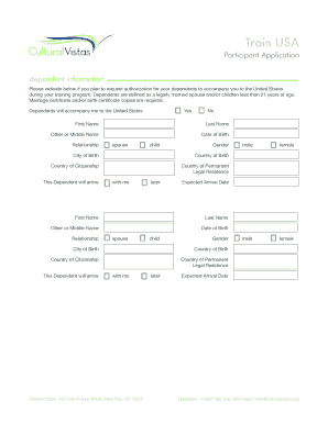 Train USA Participant Application