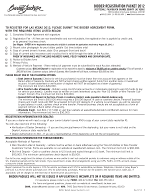 Barrett-Jackson Bidder Registration Form