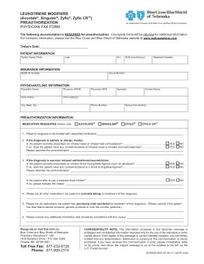 Leukotriene Modifiers Preauthorization Form