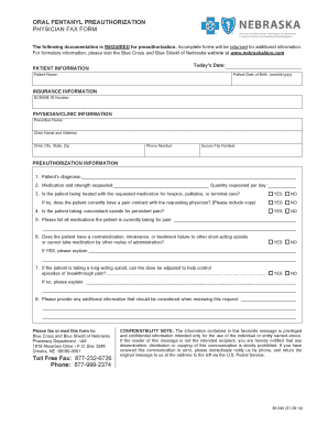 Oral Fentanyl Preauthorization Form