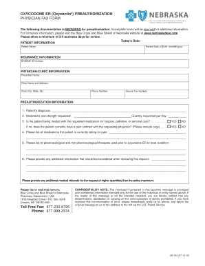 Oxycodone ER Preauthorization Form