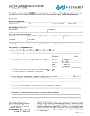 Multiple Sclerosis Preauthorization Form