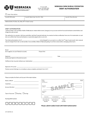 Debit Authorization Form
