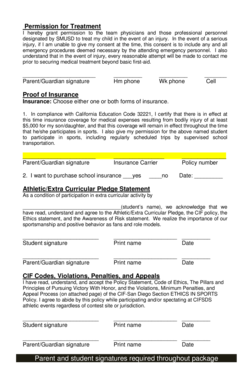 Student Athletic Participation Permission and Medical Forms