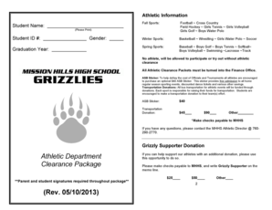 High School Athletic Clearance Package