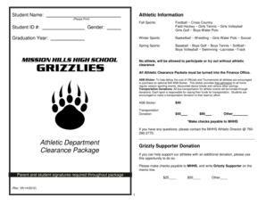 High School Athletic Clearance Package