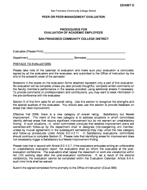 Peer Evaluation Form for Academic Employees
