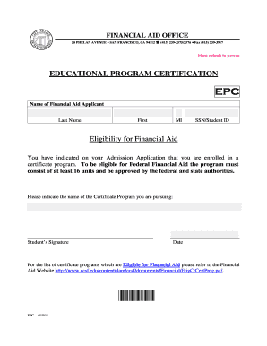 Educational Program Certification