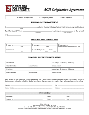 ACH Origination Agreement