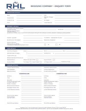 Bridging Company Enquiry Form