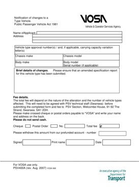 Public Passenger Vehicle Change Notification