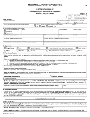 Michigan Mechanical Permit Application
