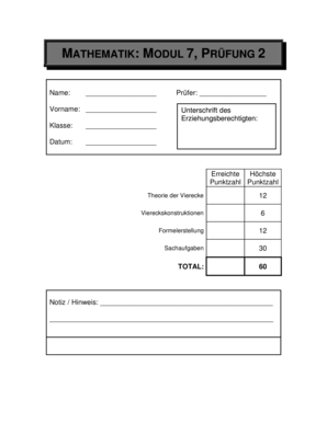 Mathematik Modul 7 Prüfung 2