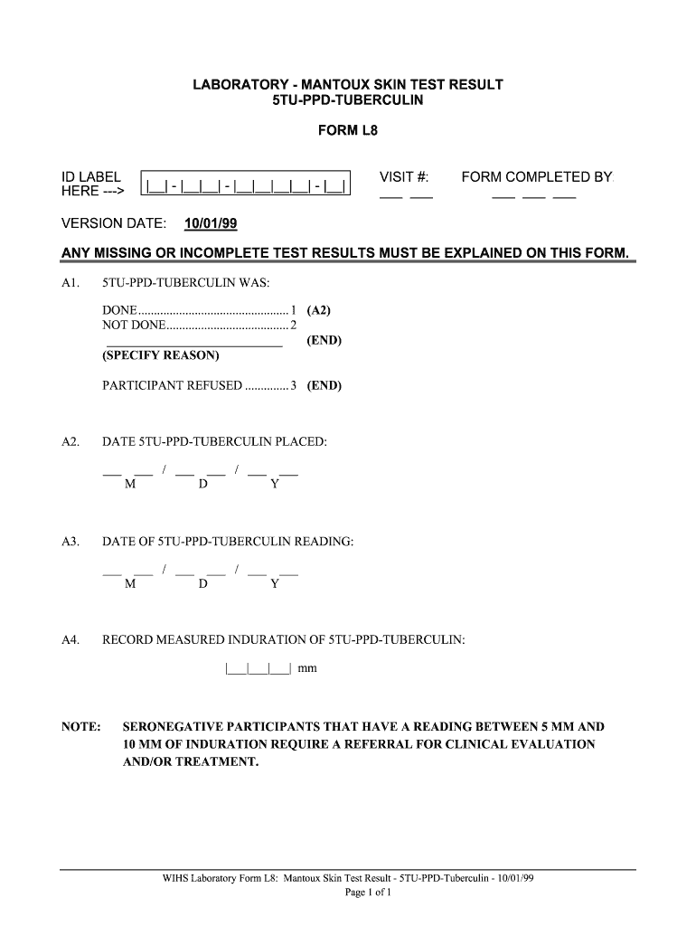 Tb Test Result Form Fill Online Printable Fillable Blank PdfFiller