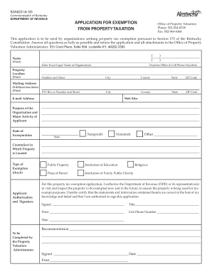 Kentucky Property Tax Exemption Application