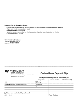 Thrivent Bank Deposit Slip