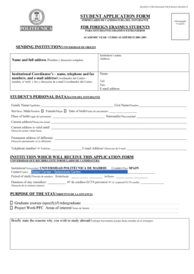 Formulario de Candidatura del Estudiante