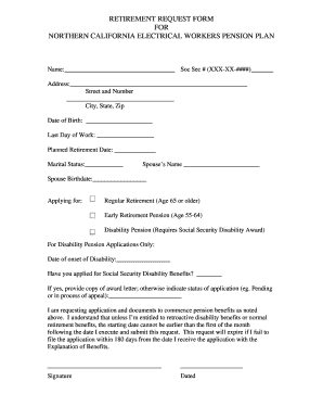 Retirement Request Form