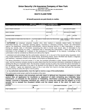 Death Claim Form