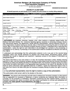 Disability Claim Form
