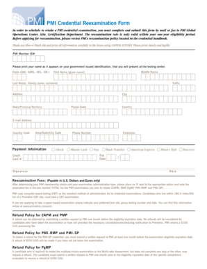 PMI Credential Reexamination Form