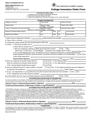College Insurance Claim Form