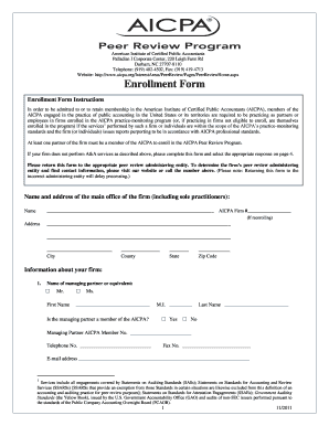 AICPA Peer Review Program Enrollment Form - NJSCPA