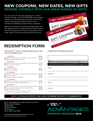 GC Rewards Program Redemption Form